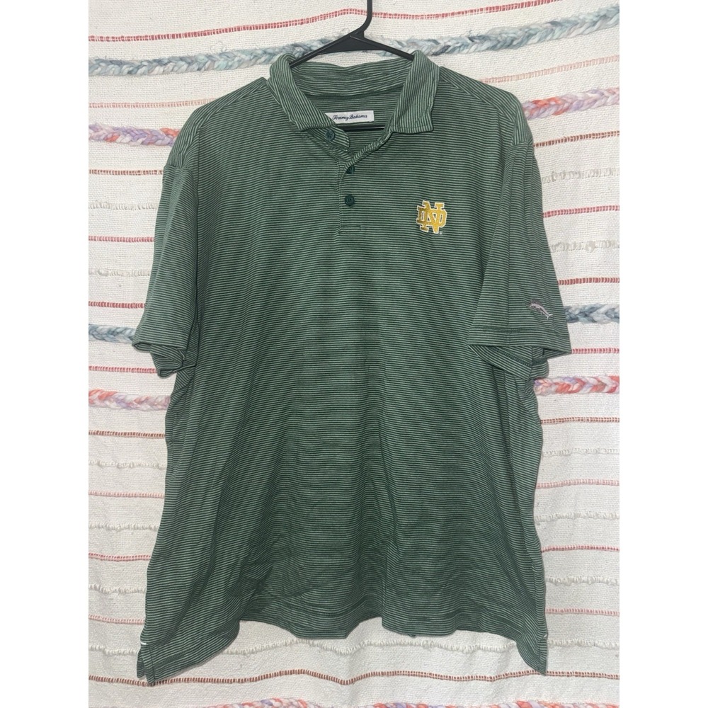 Tommy Bahama Notre Dame Striped Polo -‎ XXL